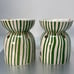 Yankee Candle 2012 tealight Tart Warmer RARE Striped Green & White Set Of 2