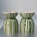 Yankee Candle 2012 tealight Tart Warmer RARE Striped Green & White Set Of 2