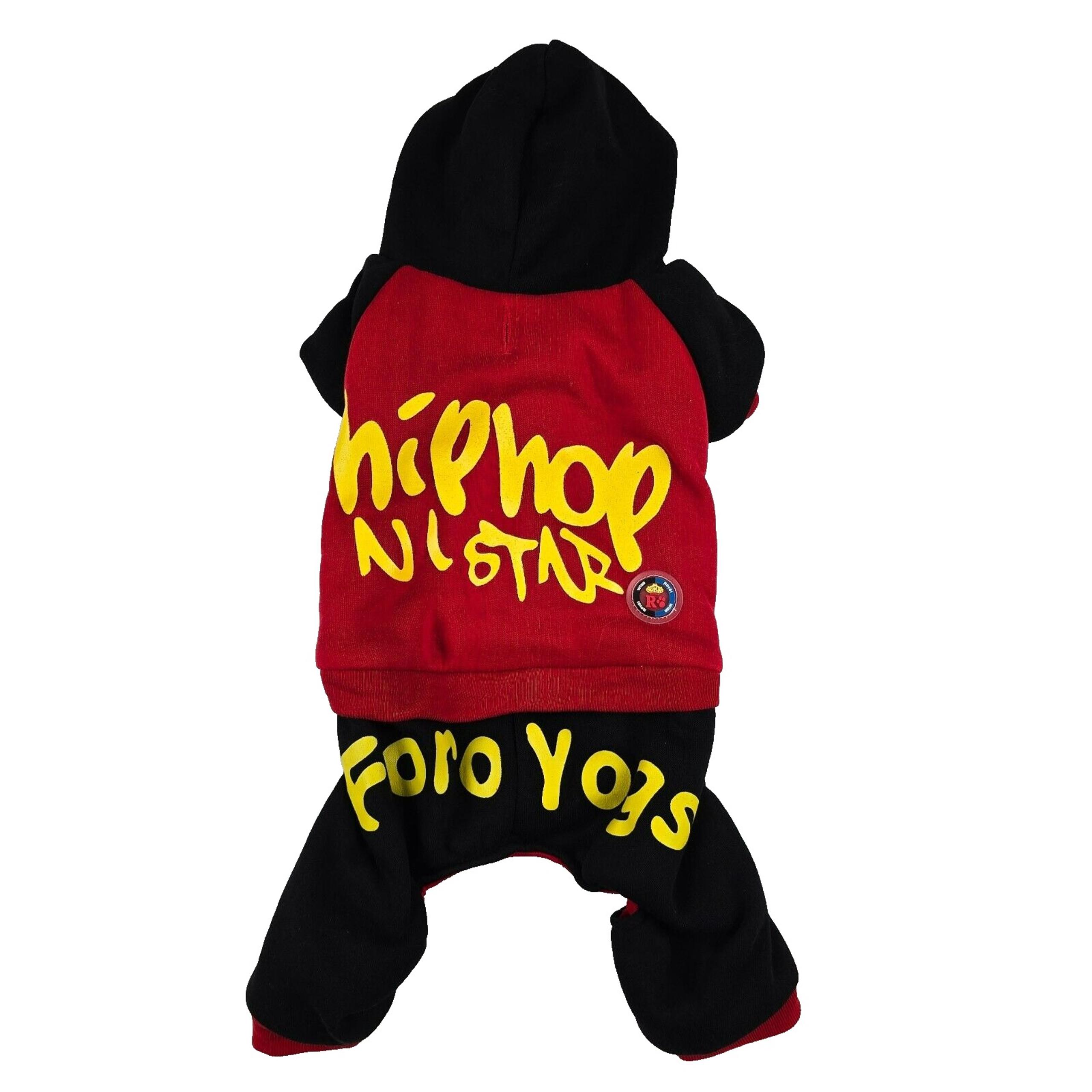 Royal Wise Dog Hoodie Red Black Yellow All Star Hip Hop Size Medium New
