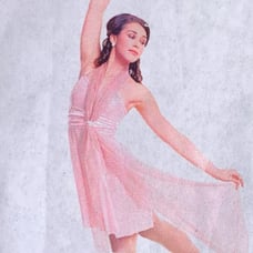 Pink Dance Costume Lyrical Contempo Ballerina Tutu Sequin Handkerchief Halloween