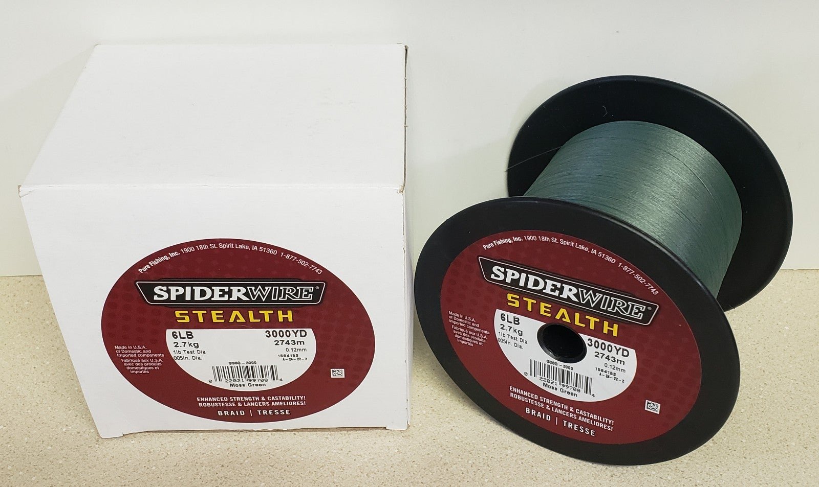 Fishing Line Spiderwire Stealth Braid 6lb - 3000 yd Moss Green