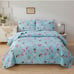 Kids Mermaid Quilt Set Twin Size 3 Pieces Reversible Blue