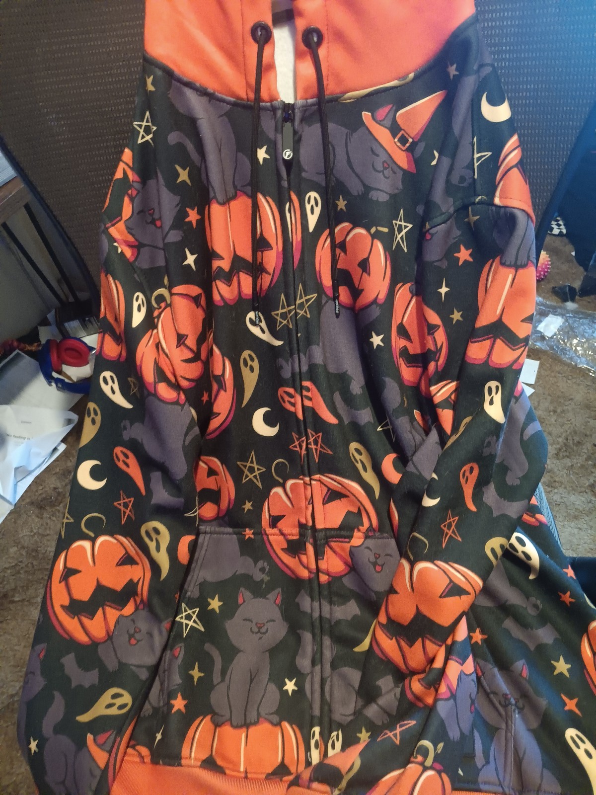 Cute halloween black cats and pumpkins hoodie