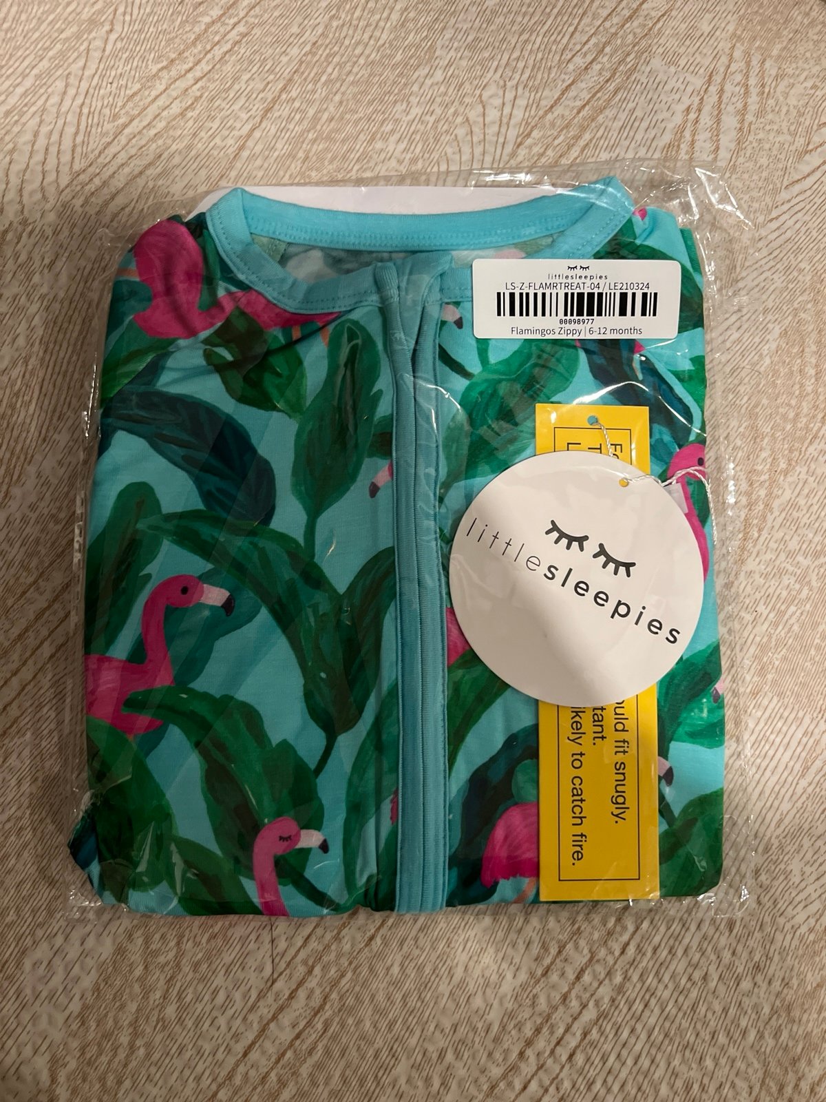 Little Sleepies flamingo zippy Palm Springs 6-12 months nib