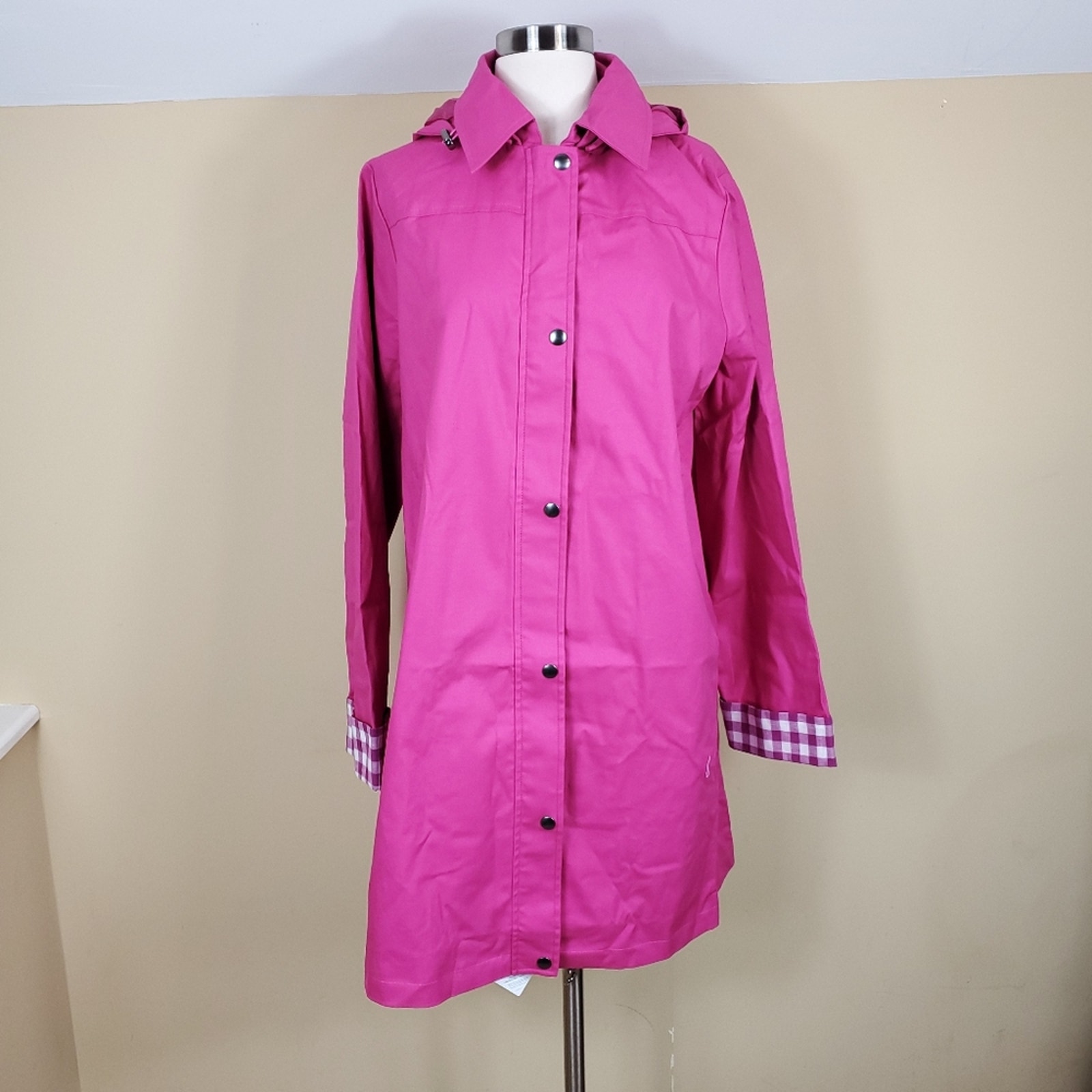 Jessica London A-Line Hooded Raincoat with Teflon in Pink Size 14