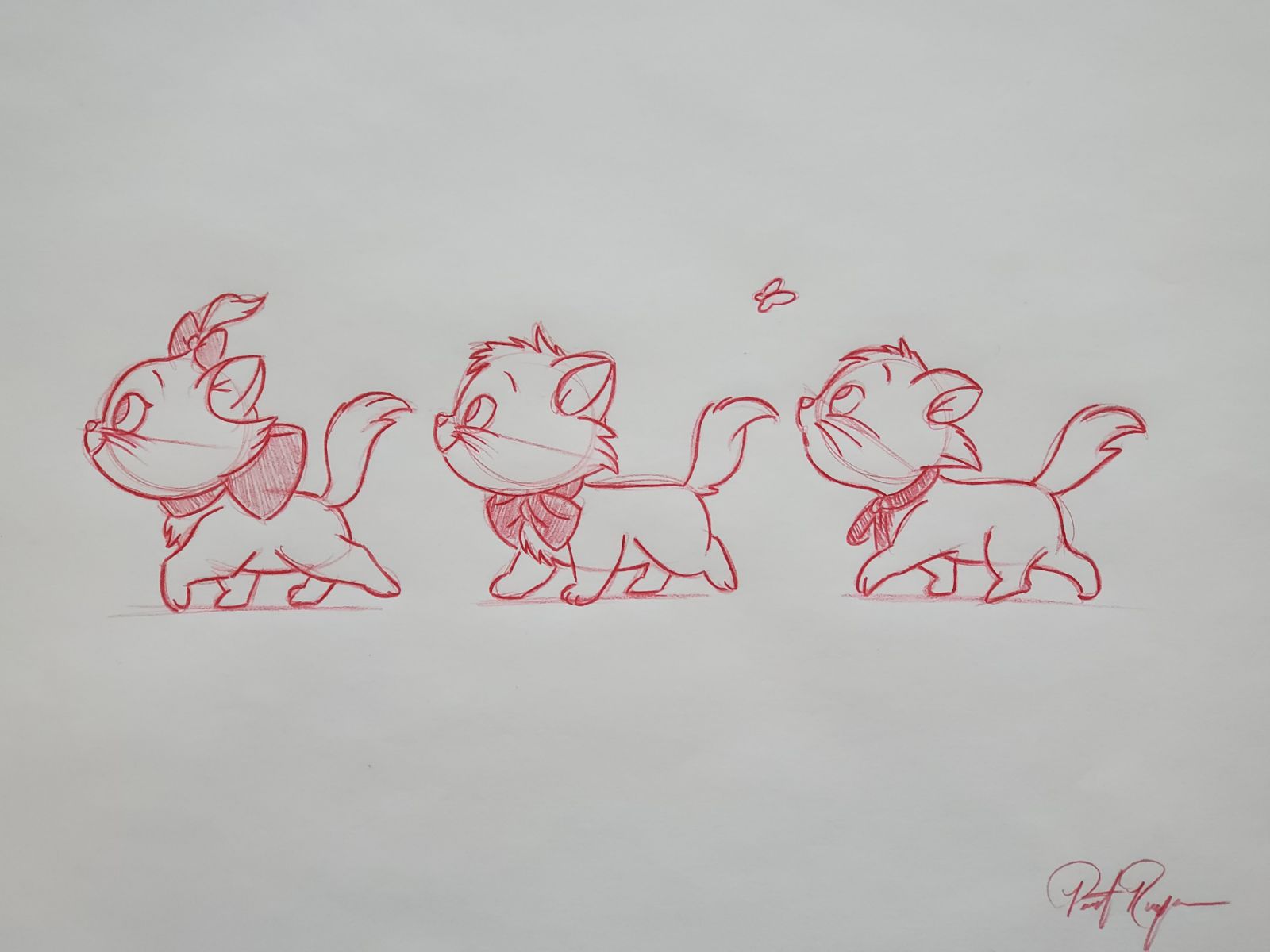 Disney Aristocats Marie drawing sketch