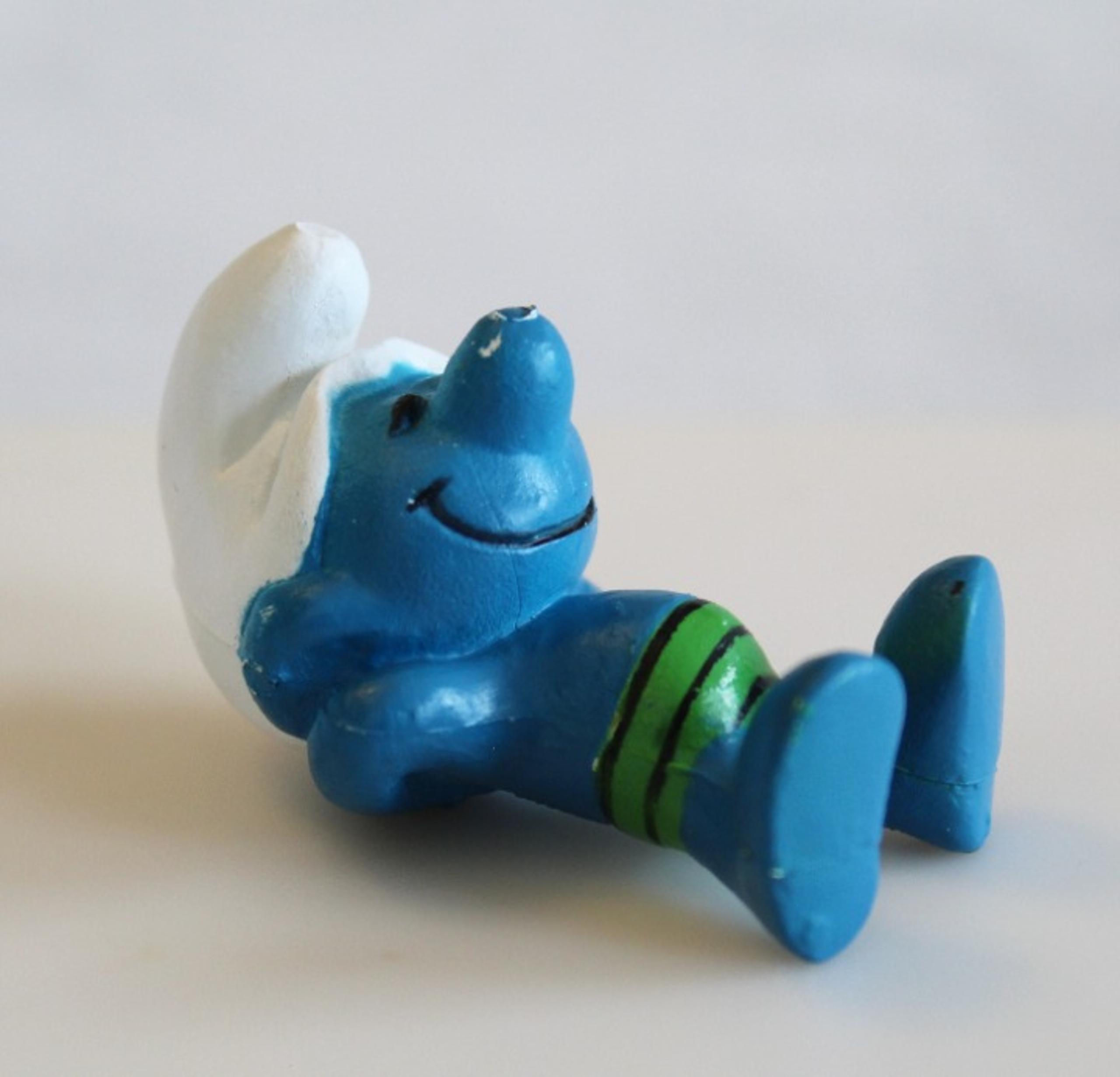 Vintage Smurf Figurine 2 - Swimmer, Green Trunks, Swimming - Peyo Schleich