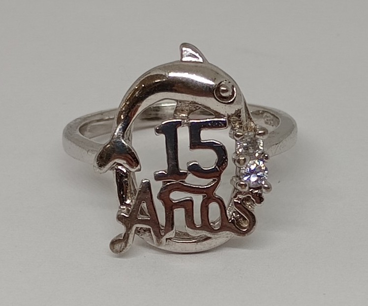 925 Silver Dolphin Quinceañera Ring