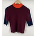Tory Burch Megan Cashmere Sweater Size Small Burgundy Red Colorblock