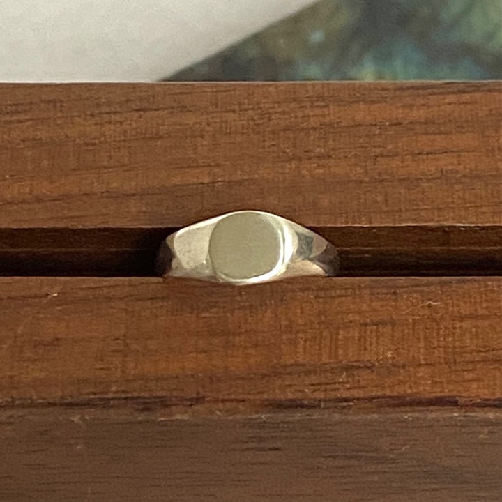 VTG Sterling Silver 925 Very Tiny Blank Baby Signet Ring < Size 1 Baby Ring