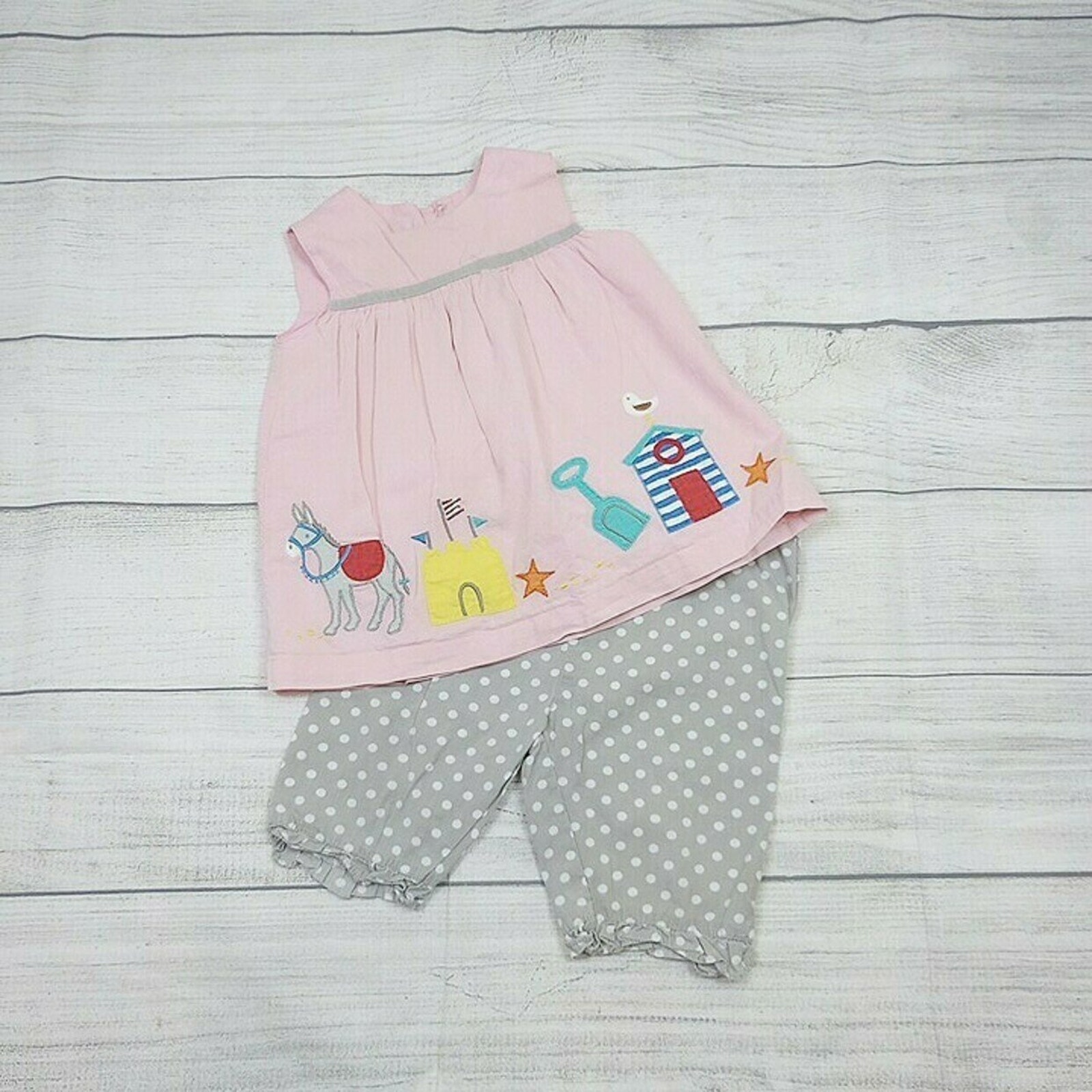 6/12m HTF/HSA Baby Boden Beach Applique Outfit