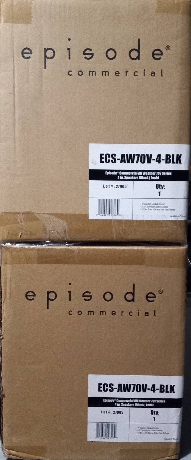 NIB- (2) Episode® All Weather Commercial Series Surface Mount 70-Volt Speaker (E