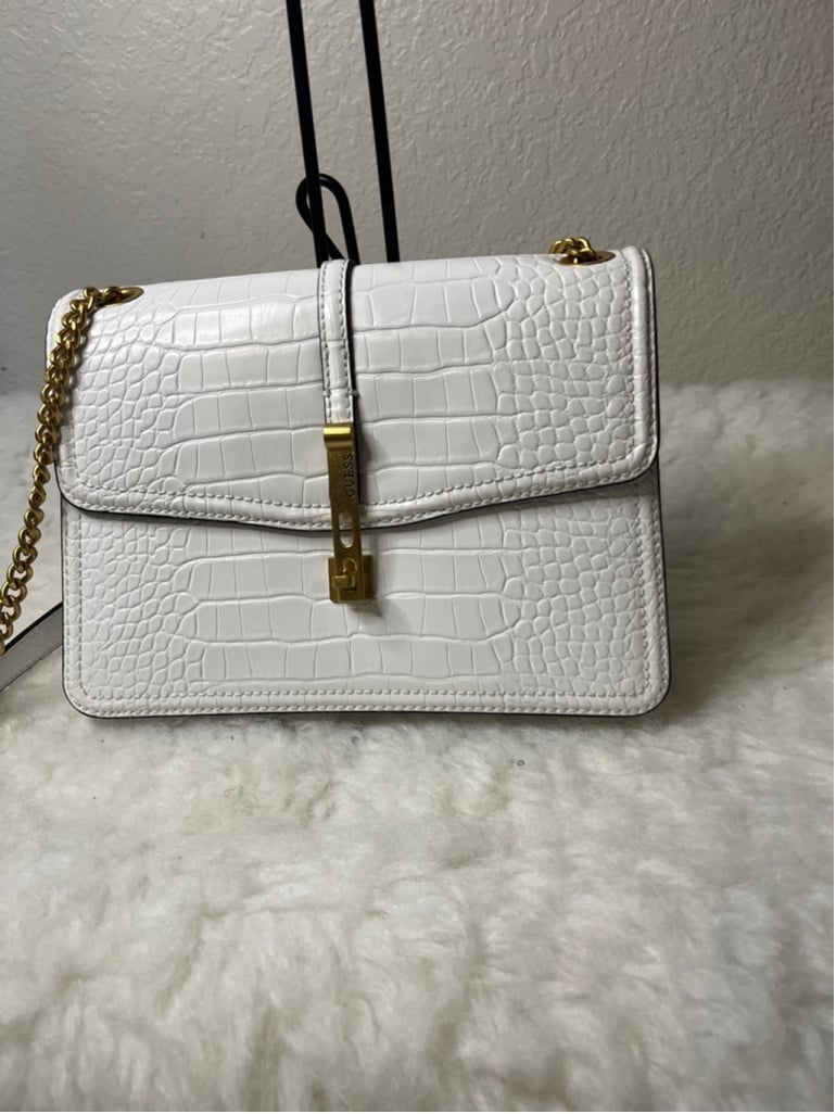 The Guess James Croc Leather Crossbody Flap Bag