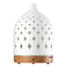Serene House Supernova White 125 Ceramic Ultrasonic Aroma Diffuser w/ Wood Base