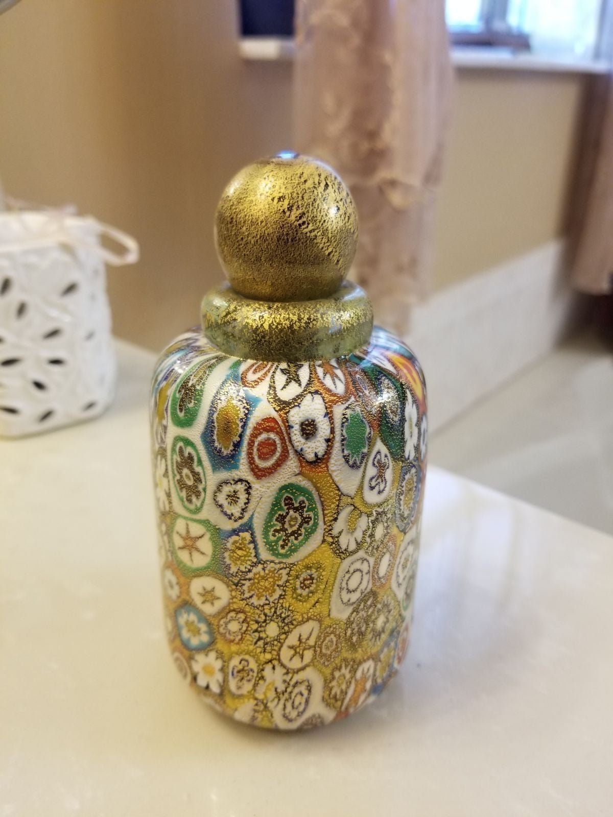 Murano millefiori glass perfume decanter