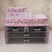 Pink and Silver, 6-Piece Vanity Set Makeup Organizer Storage