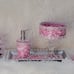 Pink and Silver, 6-Piece Vanity Set Makeup Organizer Storage