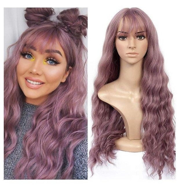 Lilac Pink Purple Beauty Wig