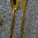 Set of Gold Bambú Flatware Serving pieces 14 pieces