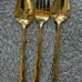 Set of Gold Bambú Flatware Serving pieces 14 pieces