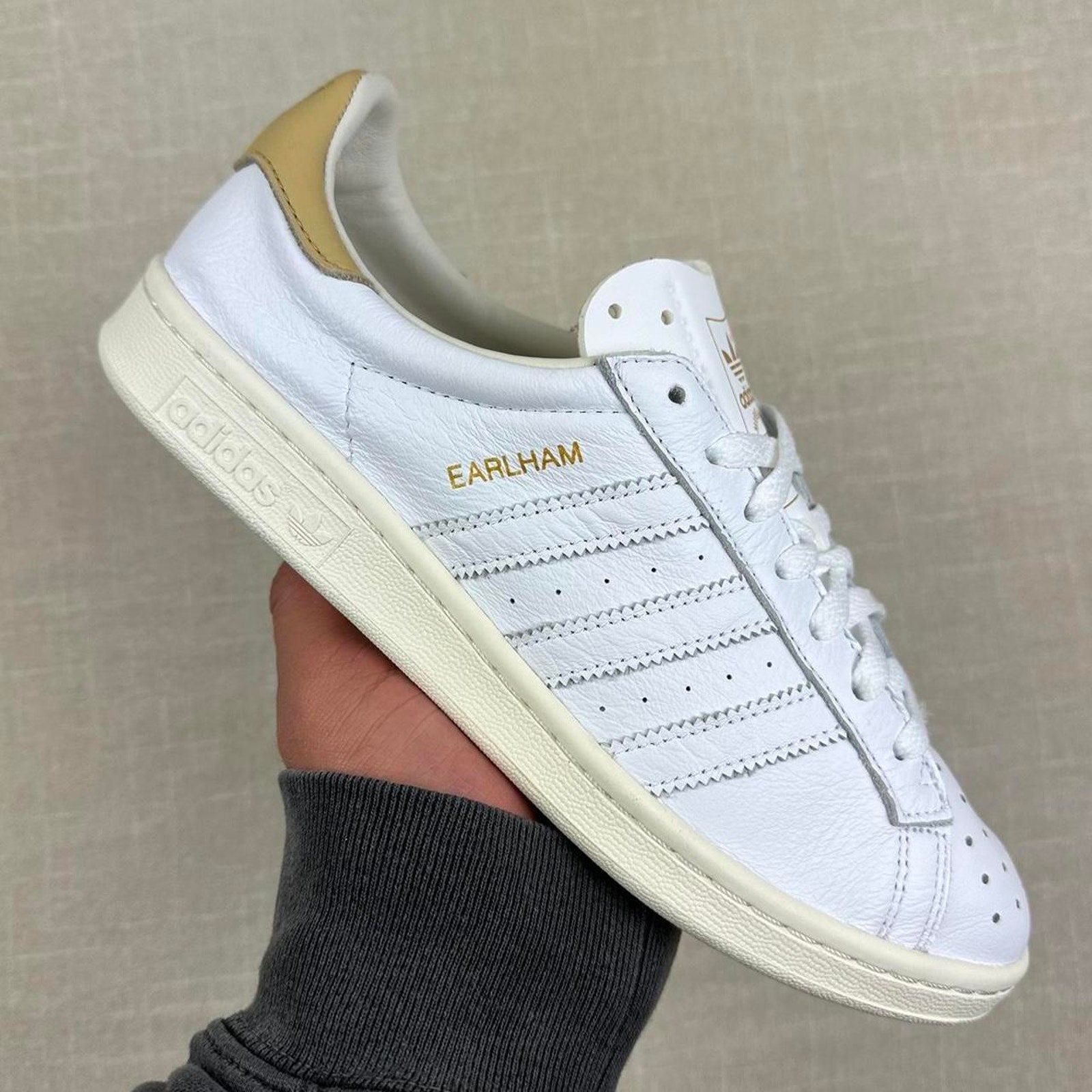 2021 Adidas Earlham Leather White Gold 