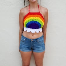 Rainbow crochet top