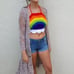 Rainbow crochet top