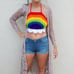 Rainbow crochet top