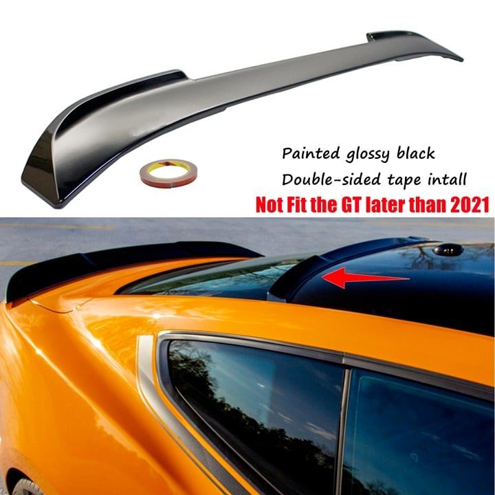 Fit For Ford Mustang Coupe 2015-2022 Rear Window Roof Spoiler Lip Painted Black