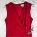 NWT DKNY Surplice V Neck Faux Wrap Midi Dress Red Formal Party Mature Modest 6