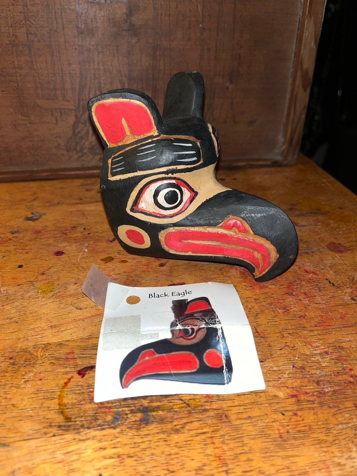 Carved Northwest Coast mini animal mask