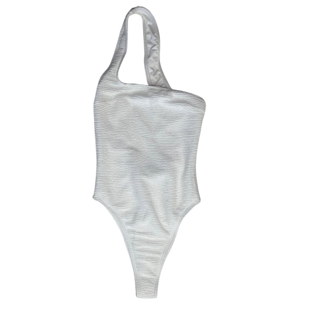 Rumer Cassidy Maillot Swim Bodysuit One Piece White Ribbed Extra Small 169