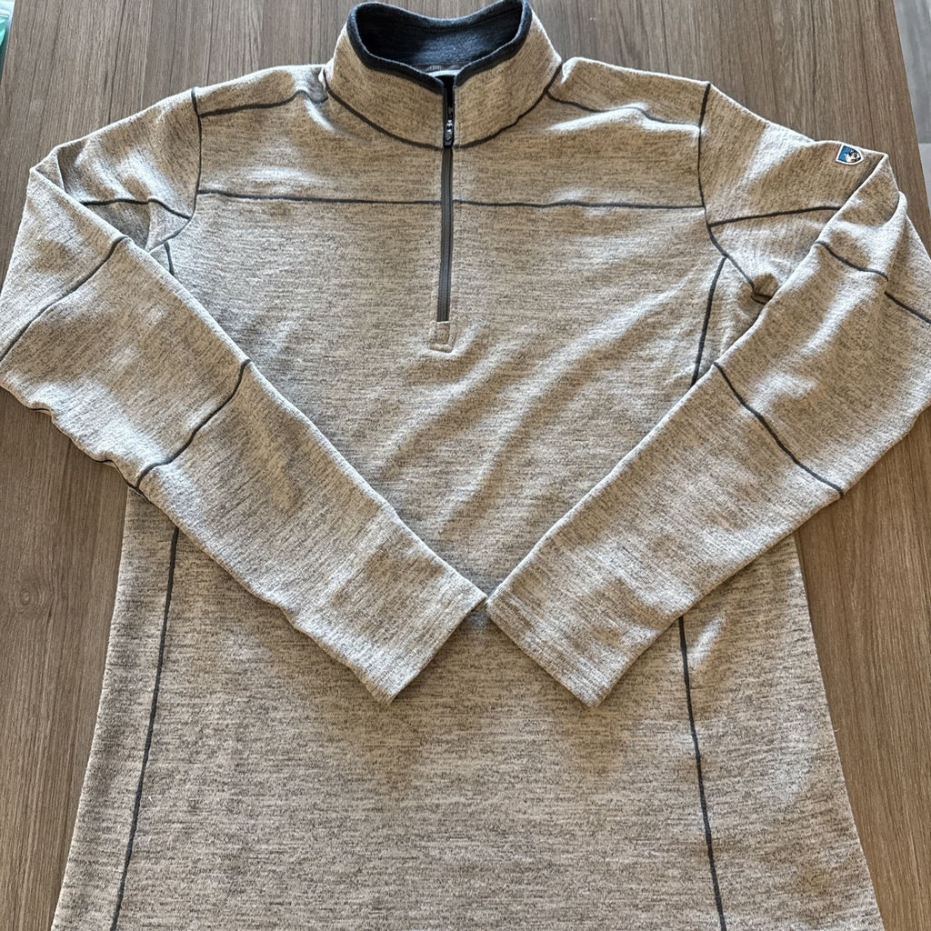 Kuhl Mens 1/4 Zip Kashmira Fleece Pullover Gray Size M Outdoor Ski Hiking