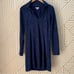 Tehama Nancy Kaley Golf Hiking Tennis Active Dress 1/4 Zip Navy Blue Paisley S