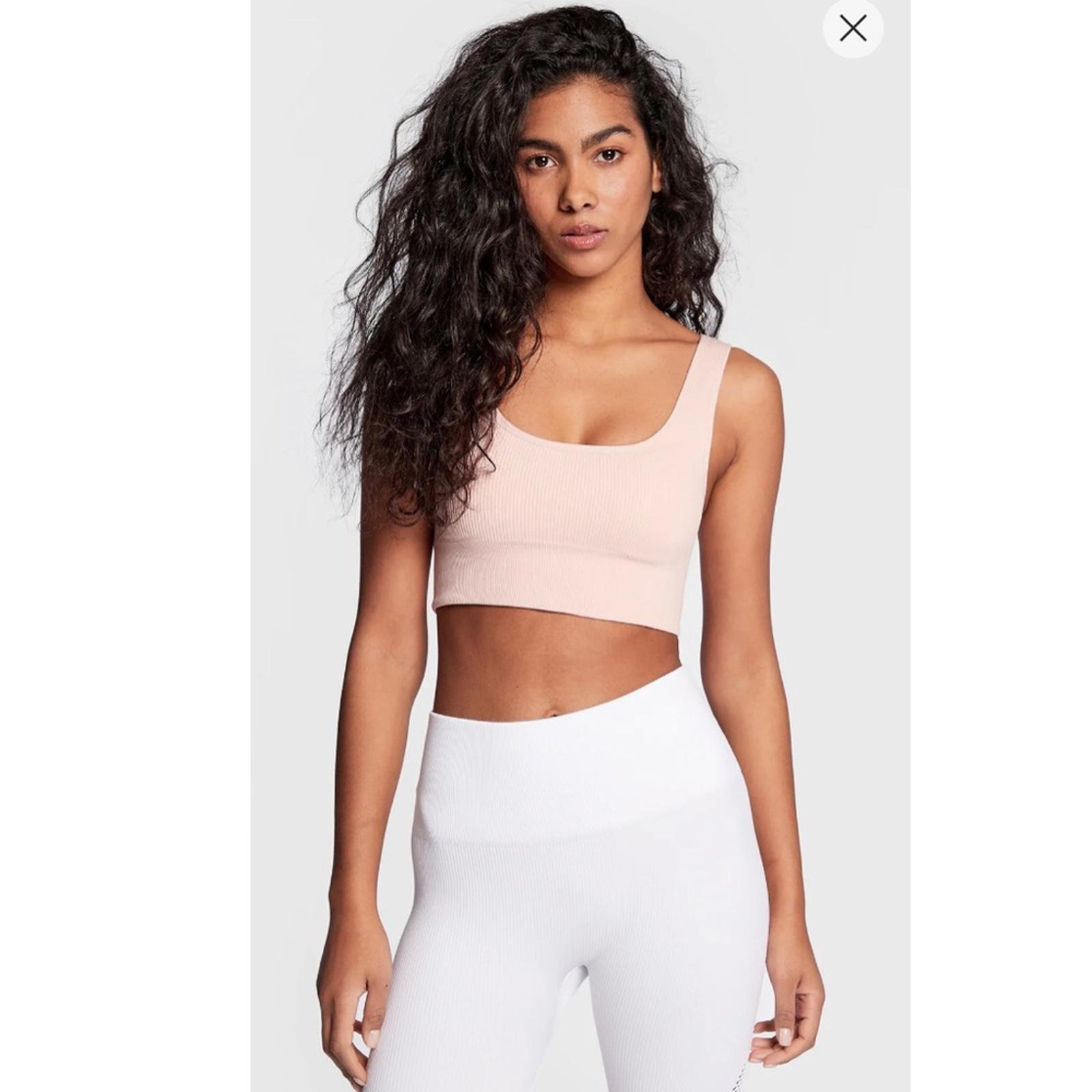 DKNY Support Yoga Boat Neck Running Bra, Rosewater Pink, Size XS New w/Tag