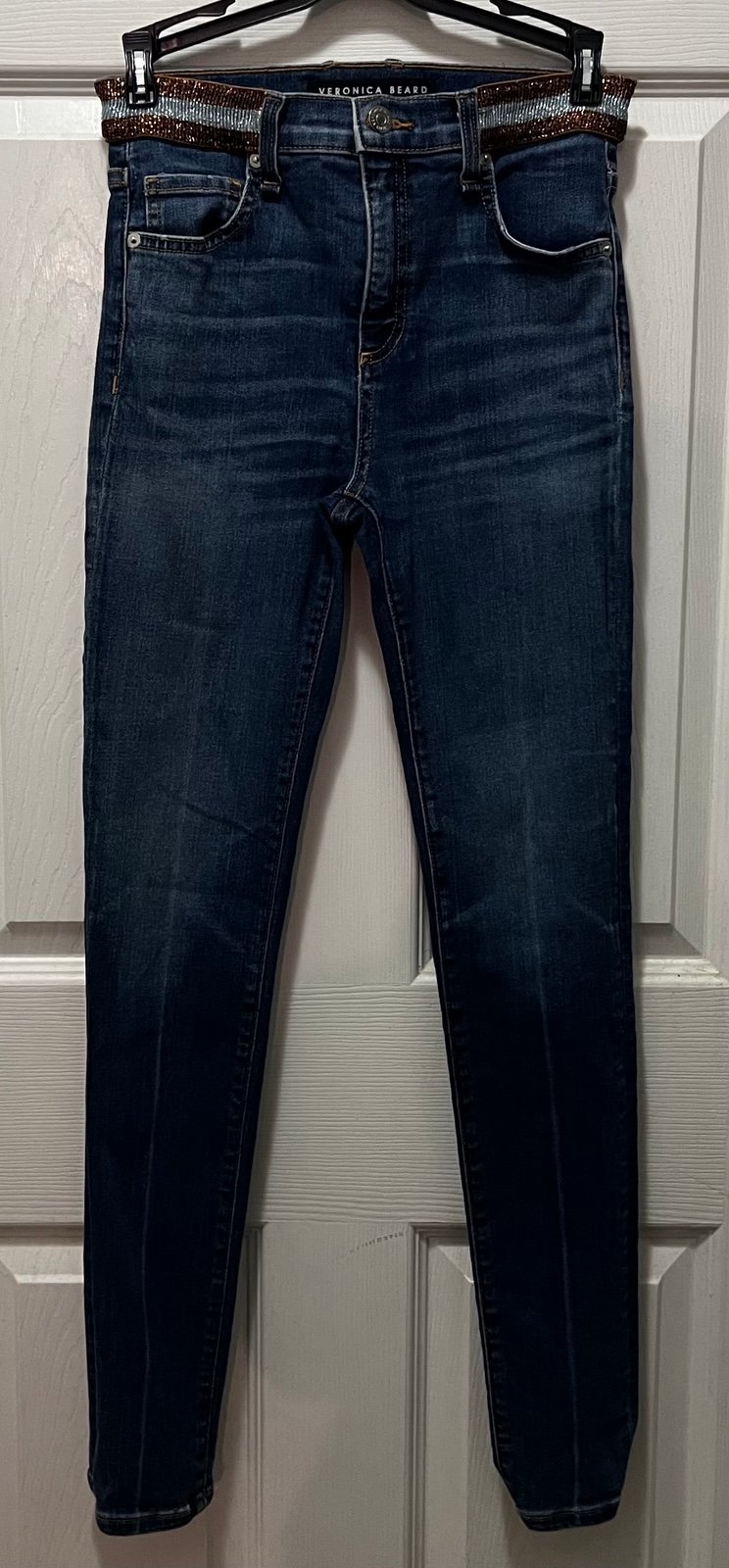 VERONICA BEARD Kate Nantucket Waist Detail High-Rise Jean size 25