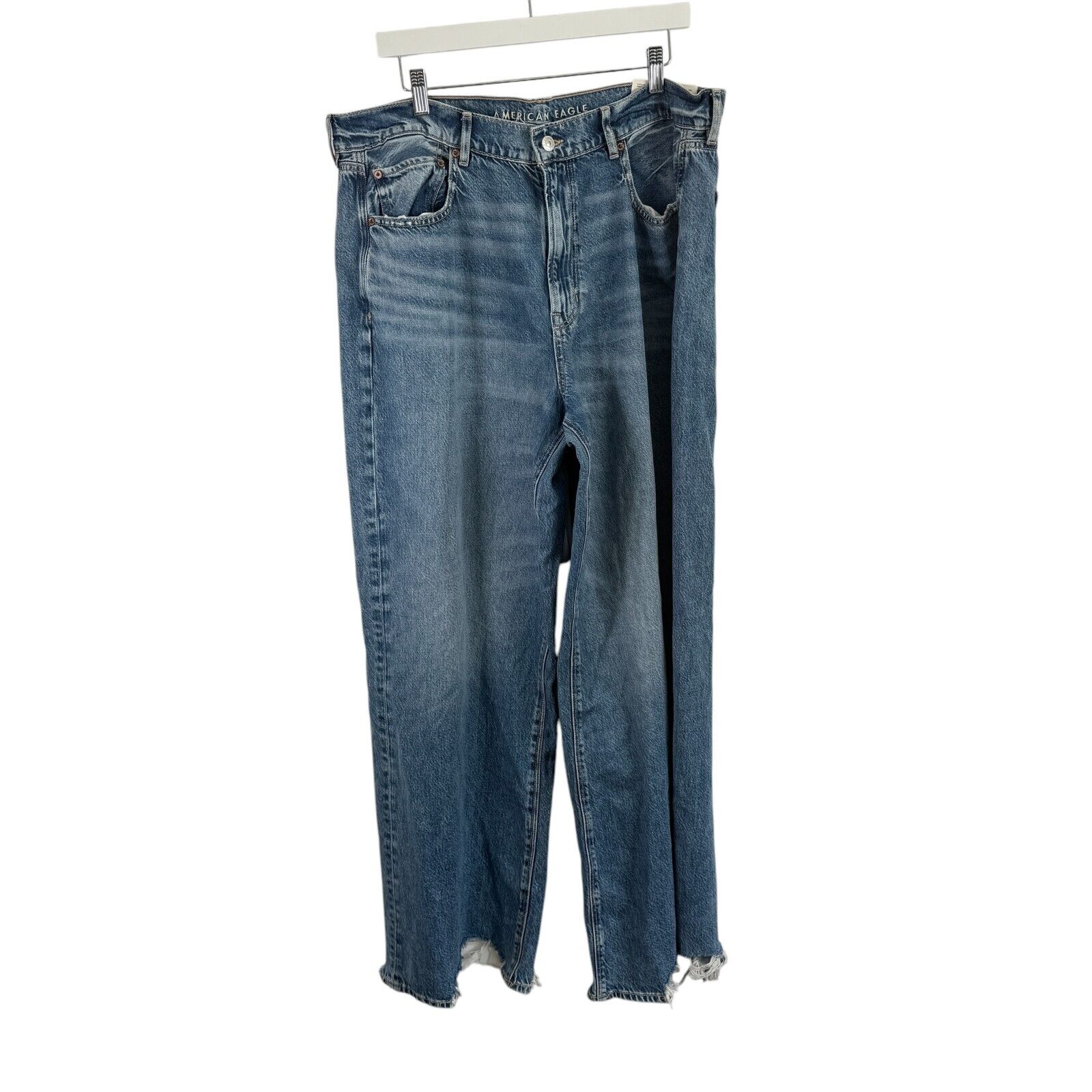 American Eagle Super High Rise Baggy Wide Leg Jeans Y2K NEW Womens 18 Long Tall