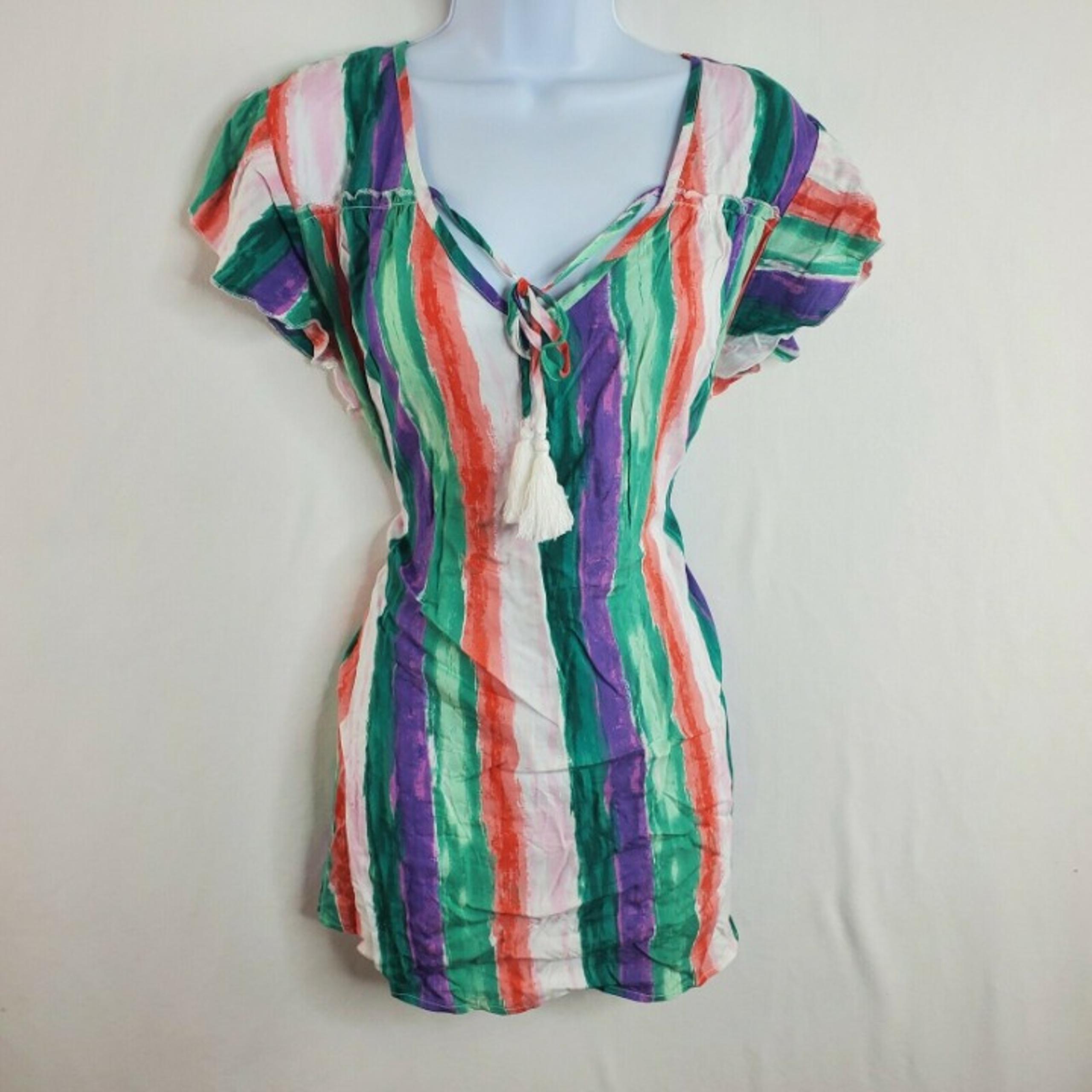 Weekend suzanne betro weekend casual tassel tie front v neck tunic Size 1XL