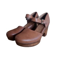 B.O.C. M Mary Jane Clog Sandal Brown Cognac Leather Women's Size 10 M