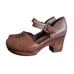 B.O.C. M Mary Jane Clog Sandal Brown Cognac Leather Women's Size 10 M