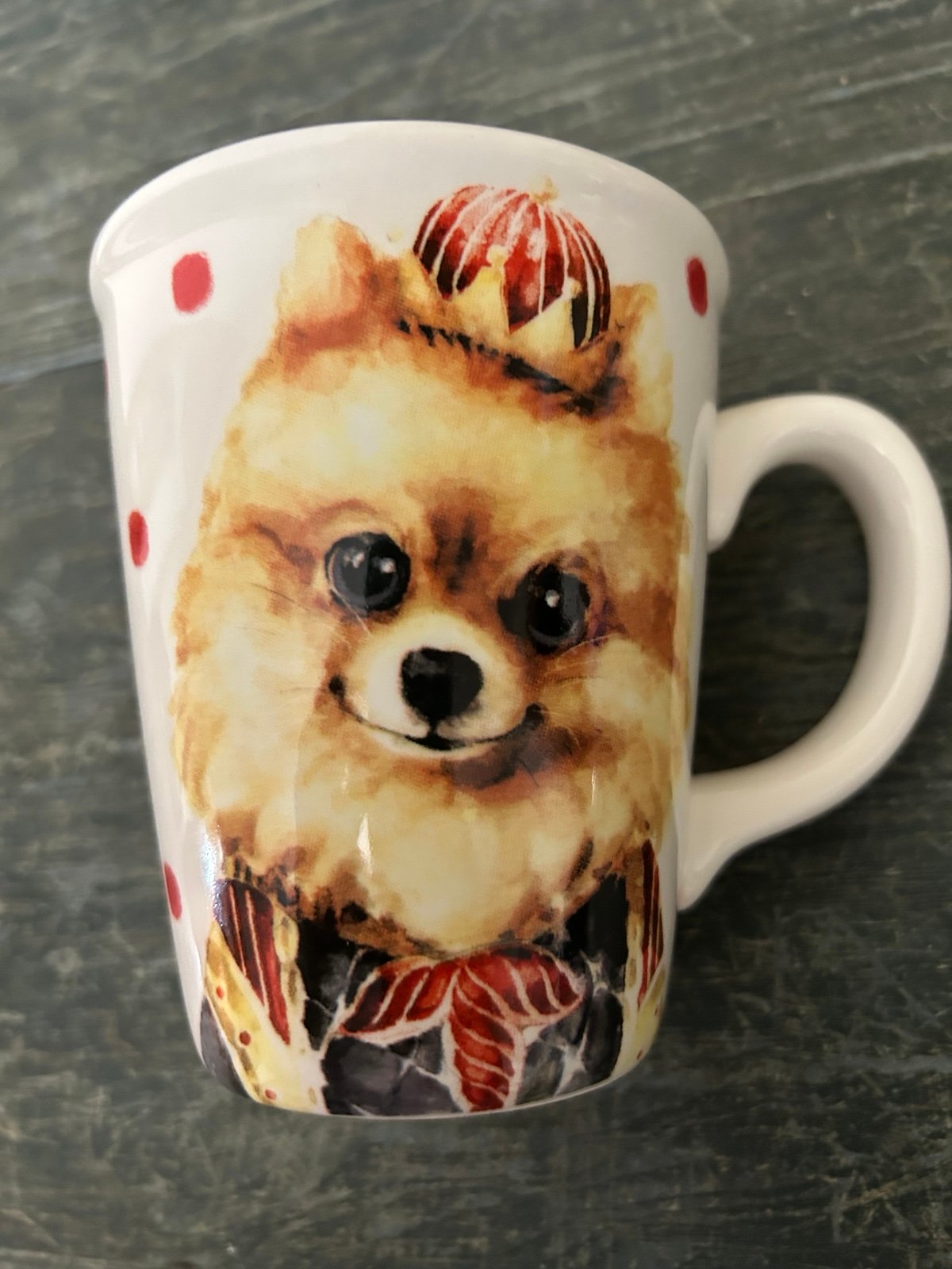 Rae Dunn magenta ceramic Pomeranian mug unique