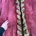 Dennis Basso Vintage Long Suede Faux Fur Hooded Coat Women's Medium