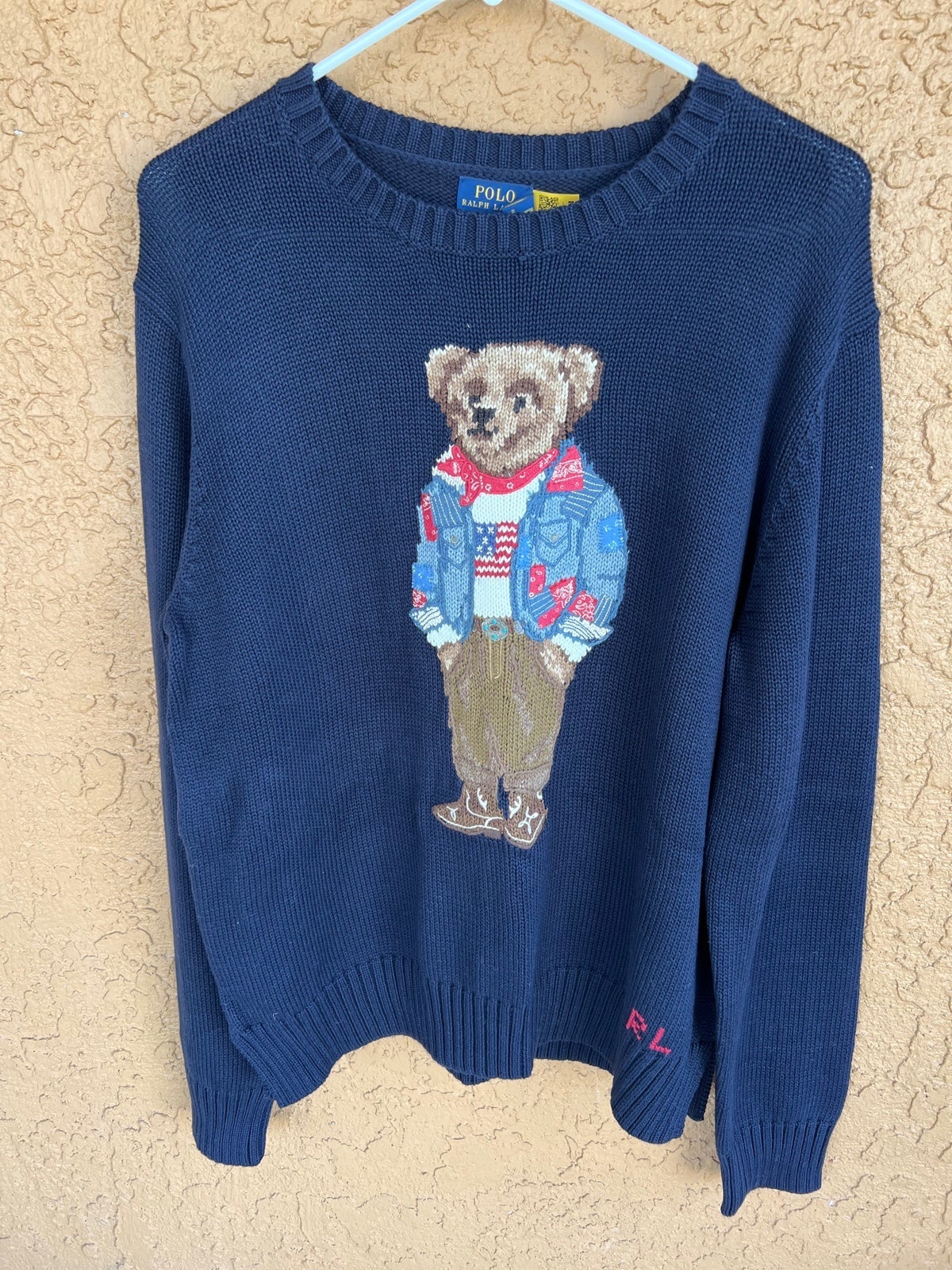 Polo Ralph Lauren Blue Bear Sweater Size XL