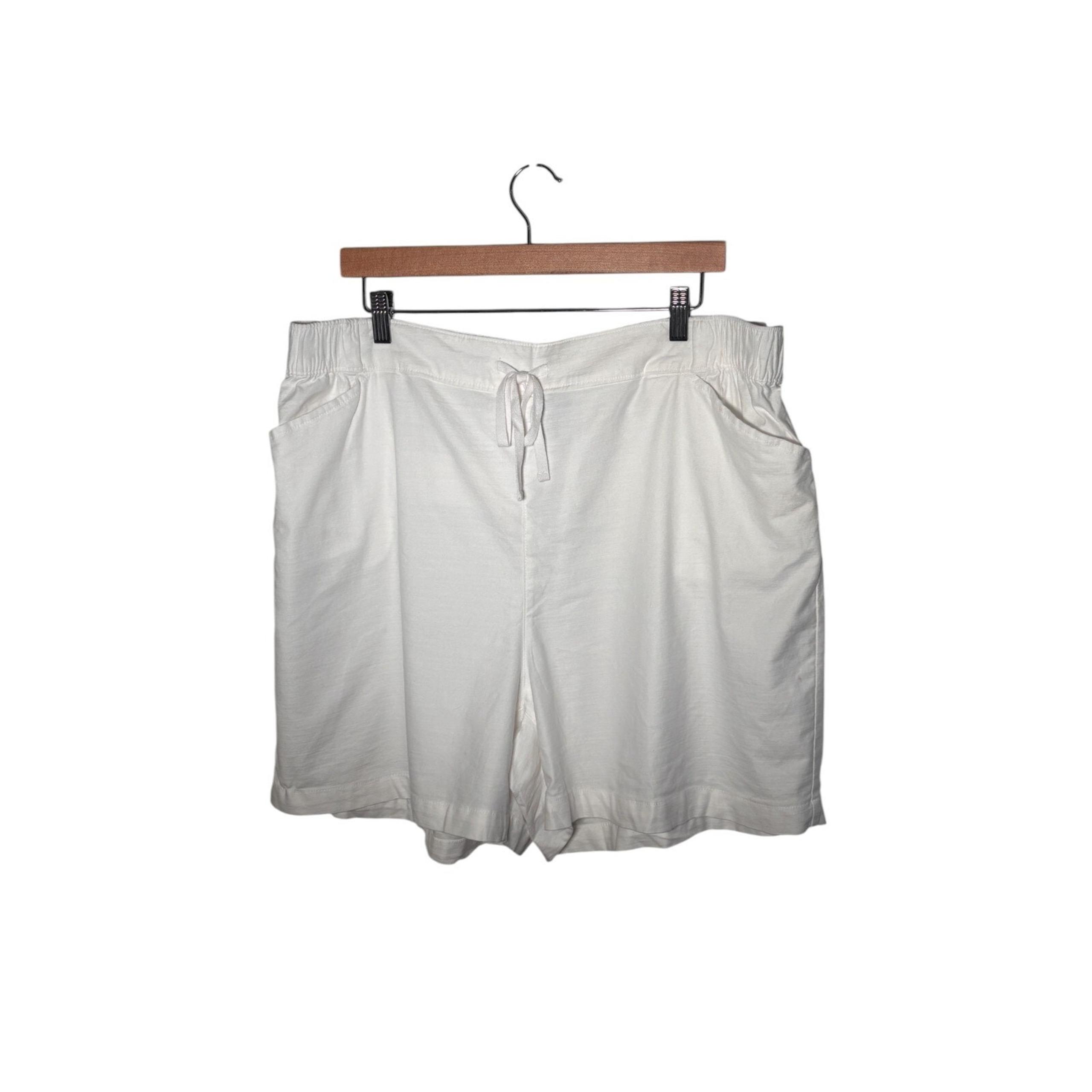 NEW Lane Bryant White High Rise Pull On Shorts Plus Size 18/20 Elastic Waist