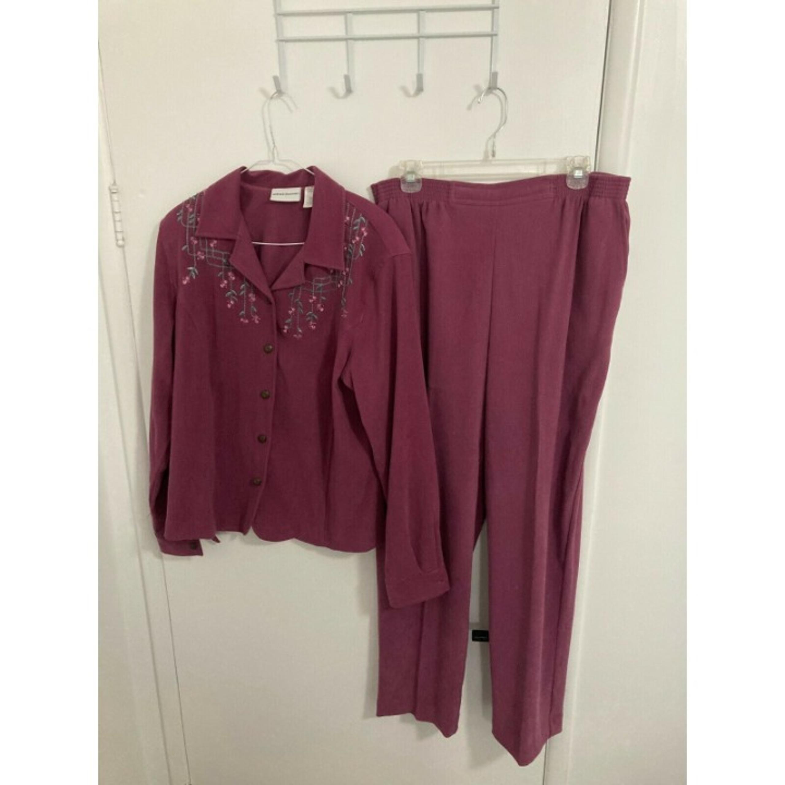 Alfred Dunner - Vintage Women's Pantsuit, Purple, 12 (coat)/14 (pants)