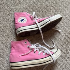 Pink high top converse