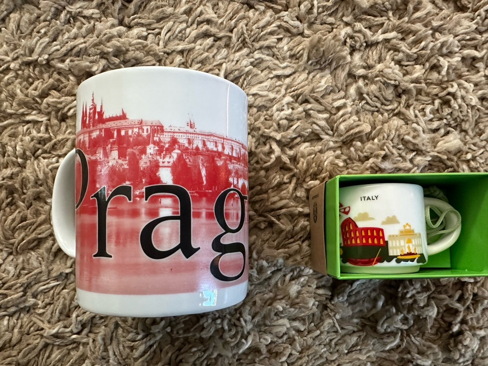 Starbucks Prague mug and Italy 2oz ornament