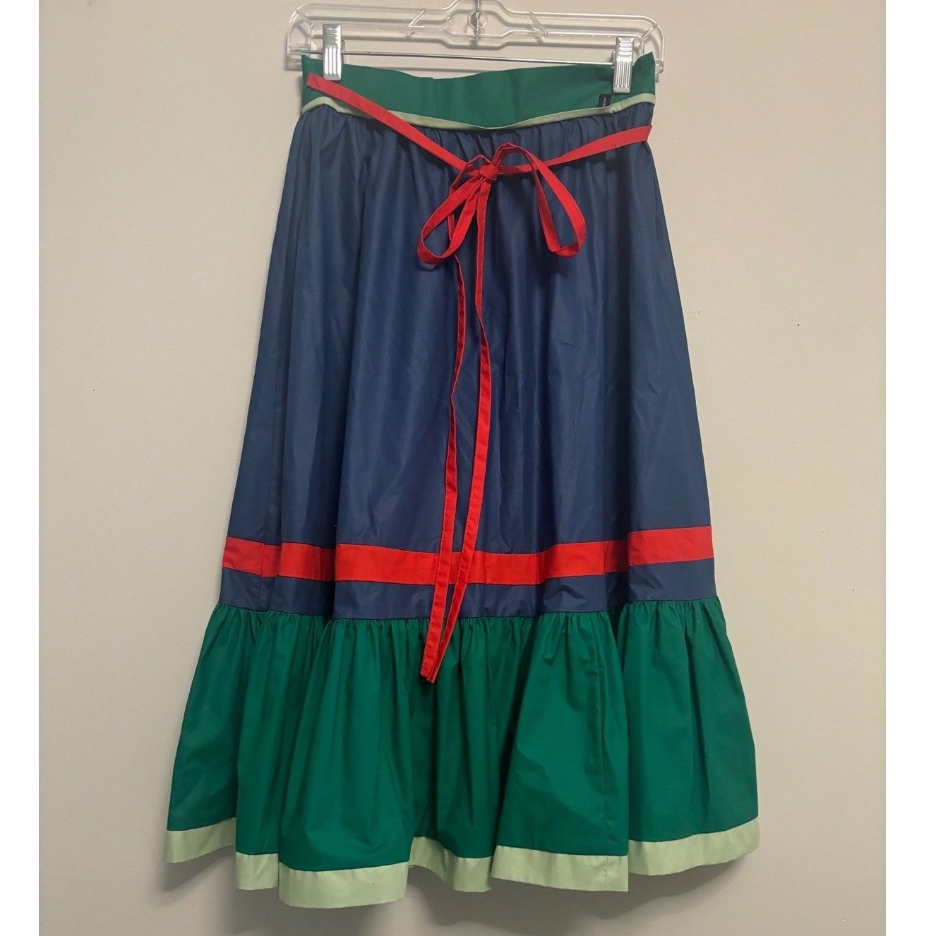 Vintage Finnish Fenno Sport Maxi Skirt Ruffle Hem High Waist Size 10
