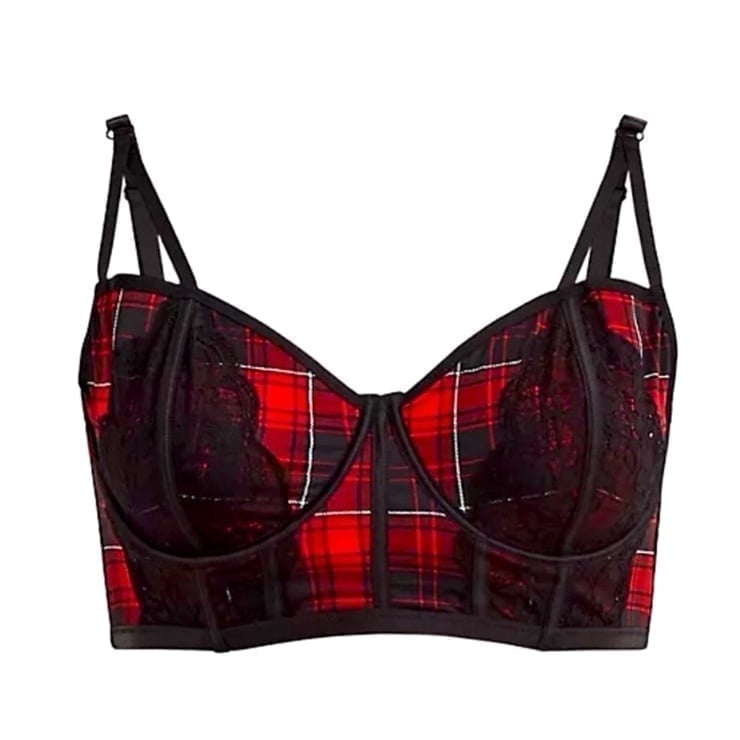 Torrid Sexy Red Plaid Lace Bralette! Size 3X! NWT!