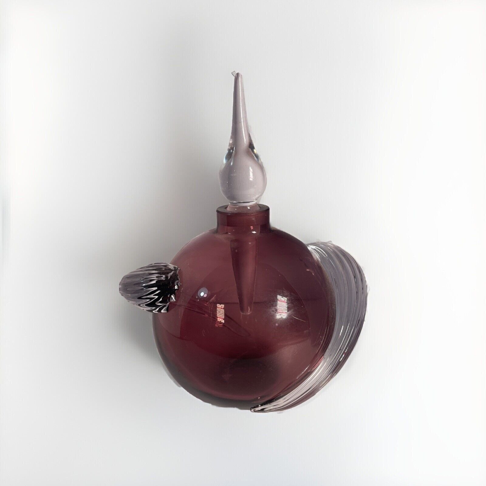 Glass Act Studio Purple Perfume Bottle 6.5 inch Nice Art Glass Timeless Design